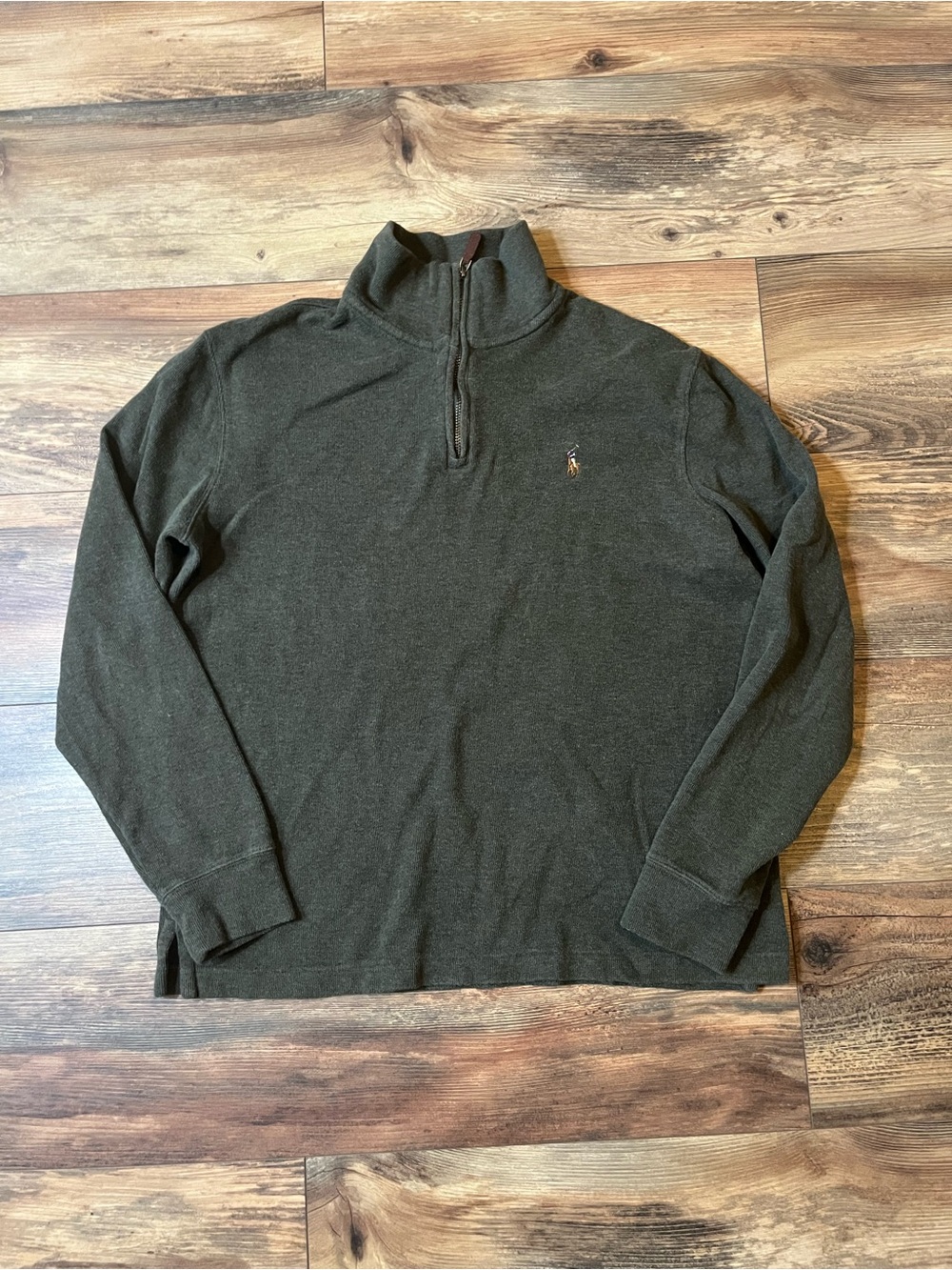 Polo Ralph Lauren Estate Rib 1/4 Zip Pullover Sweater Men’s M Green Soft Cotton